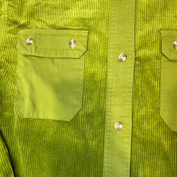 Forever 21 Jacket Corduroy Button-Up Shirt Front Shacket Sz S Olive - Picture 5 of 10